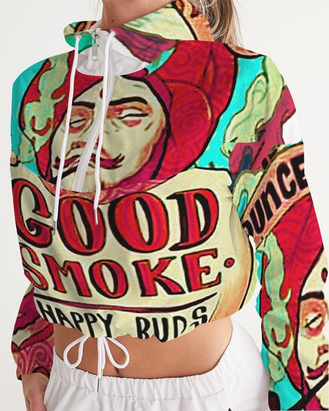 Happy Buds Cropped Windbreaker - My Vintage Candy