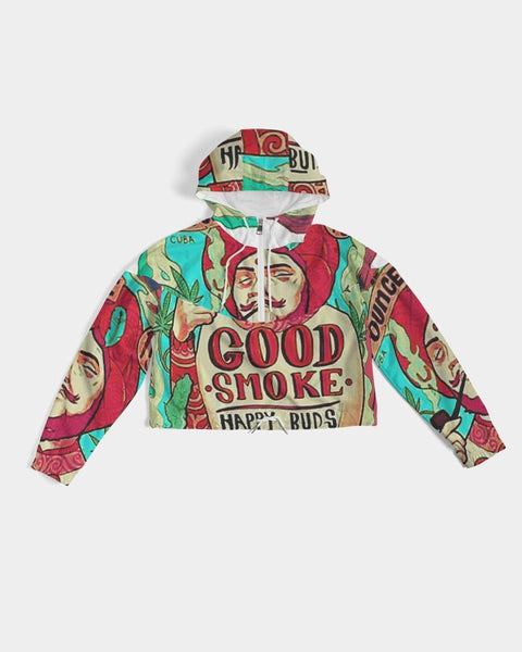 Happy Buds Cropped Windbreaker - My Vintage Candy