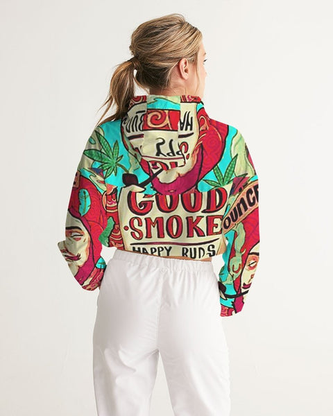 Happy Buds Cropped Windbreaker - My Vintage Candy