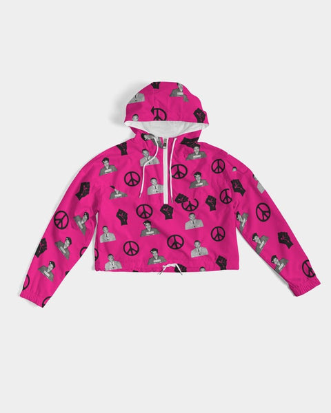 Martin & Rosa "All Over It" Women's Cropped Windbreaker (Pink) - My Vintage Candy