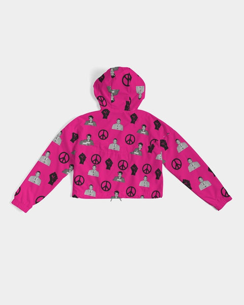 Martin & Rosa "All Over It" Women's Cropped Windbreaker (Pink) - My Vintage Candy