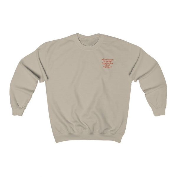 No Weapon Formed Sweatshirt (Front/Back) Additional Colors - My Vintage Candy
