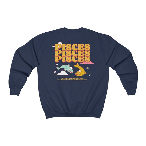 Pisces Zodiac Front/Back Crewneck - My Vintage Candy